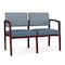 Lesro 2 Seat Tandem Seating W/ No Center Arm, 44 in W 26 in L 31.5 in H, Lenox Series LW2101 - alternate 1